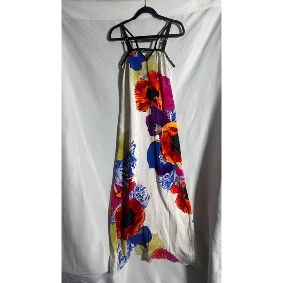 LEIFSDOTTIR Anthropologie 100% SILK White FLORAL DRESS Size 2 - Picture 1 of 13